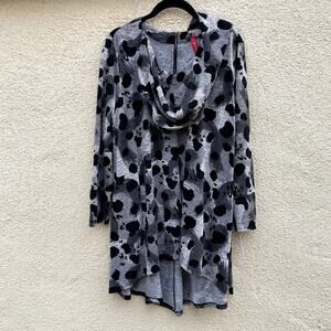 NEW IC Collection by Connie K Knit Dress M Attached Scarf Leopard